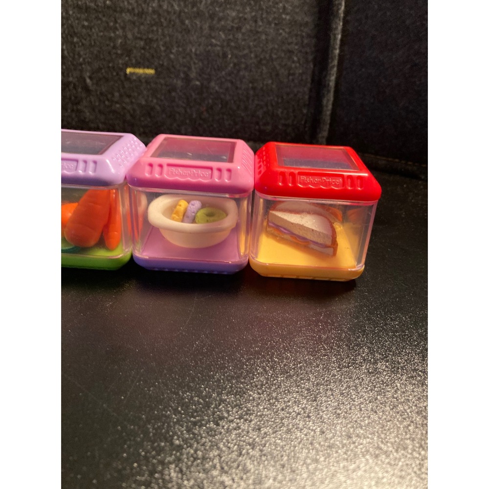 Fisher-Price Peek-a-Blocks Sensory Stacking Blocks Zebra Clown Food Set of 5 - Picture 4 of 11